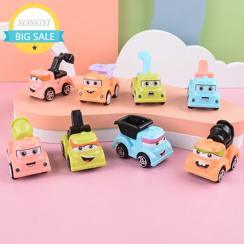 

Детский мини-игрушечный автомобиль, мультяшный прицеп, модель автомобиля для мальчика, фотографический автомобиль, мультяшный инженерный грузовик, пожарная машина, детские подарки