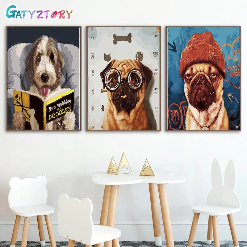 GATYZTORY Painting By Number Cute Dogs Diy HandWorks Cartoon Painting For Home Decor ON Canvas Painting For Wall Art 40x50CM Fra
GATYZTORY Painting By Number Cute Dogs Diy HandWorks Cartoon Painting For Home Decor ON Canvas Painting For Wall Art 40x50CM Fra