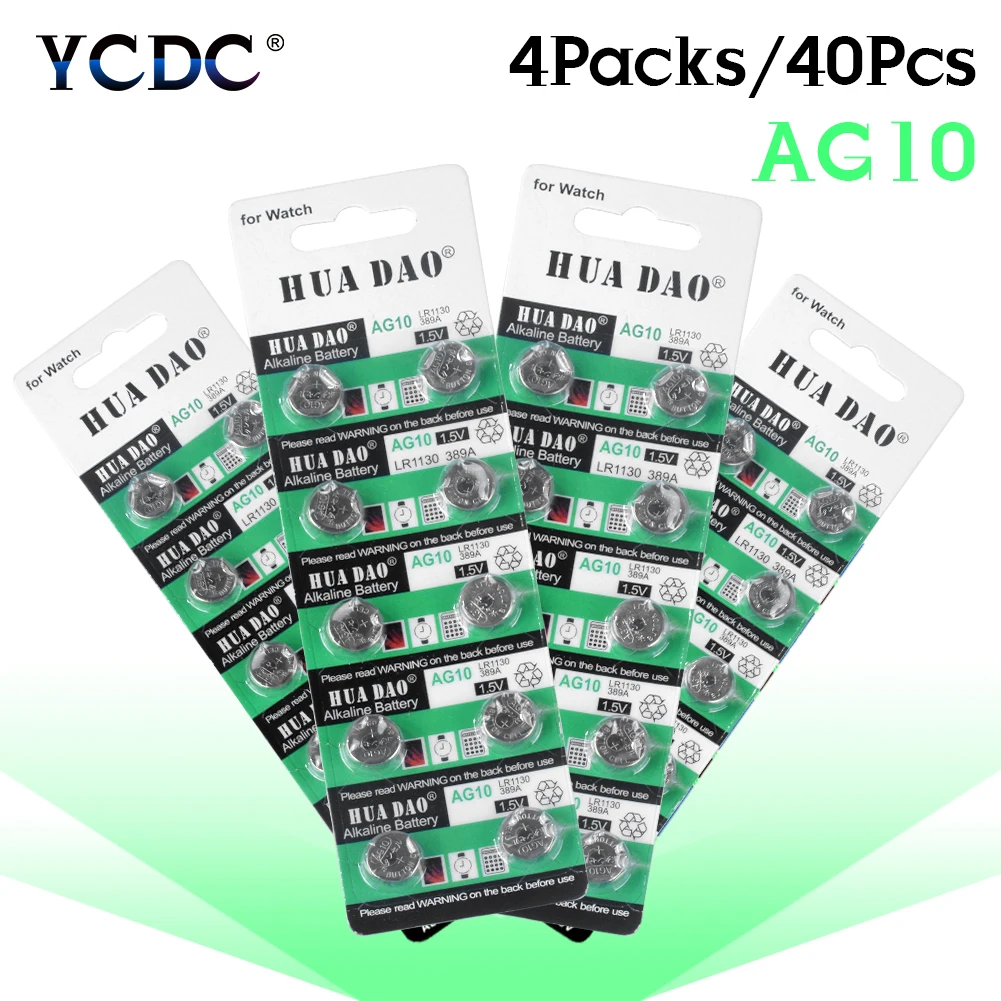 YCDC 10-100Pcs AG10 Button Cell Batteries 189 LR54 1.55V SR54 389 LR1130 Alkaline Battery Single Use For Watch Toys Remote
YCDC 10-100Pcs AG10 Button Cell Batteries 189 LR54 1.55V SR54 389 LR1130 Alkaline Battery Single Use For Watch Toys Remote