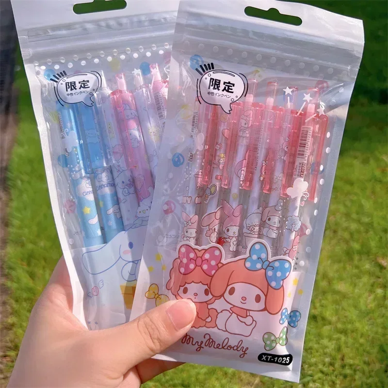 Sanrio 1 упаковка из 6 милых коричных рулонов my melody мультяшная анимация 0 5 мм черная