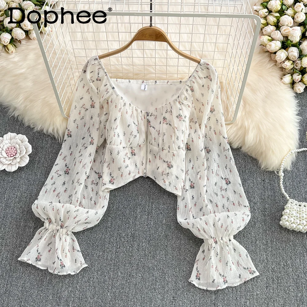 Women Print Chiffon Shirt New Style V-neck Long Sleeve Temperament Fashion Spring Summer Lady Blouses 2022
Women Print Chiffon Shirt New Style V-neck Long Sleeve Temperament Fashion Spring Summer Lady Blouses 2022
