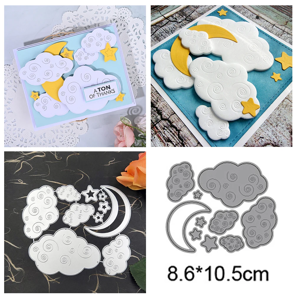 Night Sky Clouds Metal Cutting Dies Moon Star Cloud Stencil for DIY Scrapbooking Paper Card Decorative Craft Embossing Die
Night Sky Clouds Metal Cutting Dies Moon Star Cloud Stencil for DIY Scrapbooking Paper Card Decorative Craft Embossing Die