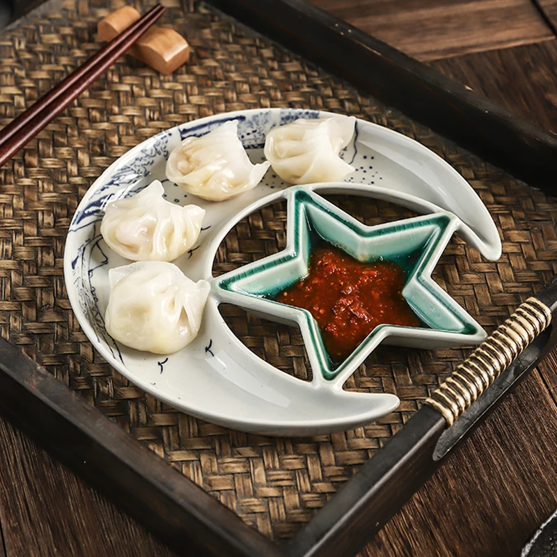 Japanese Ceramic Tableware, Star And Moon Plate, Dessert Plate Dumpling Snack Tray Sushi Tray Sashimi Serving Salver 1pcs
Japanese Ceramic Tableware, Star And Moon Plate, Dessert Plate Dumpling Snack Tray Sushi Tray Sashimi Serving Salver 1pcs
