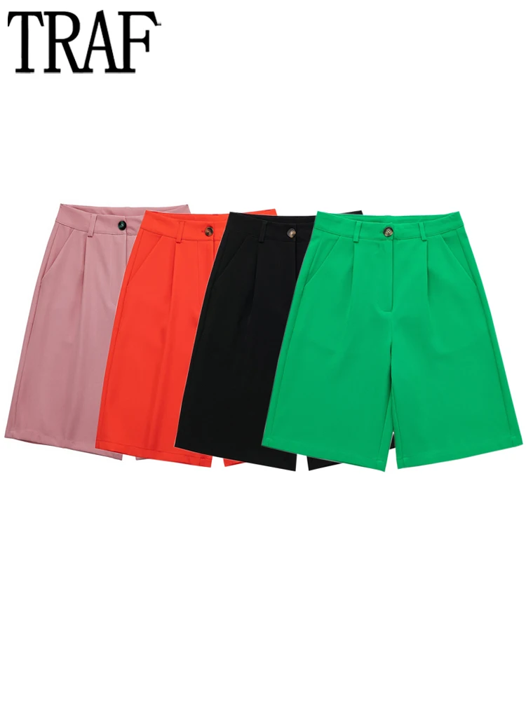 TRAF 2022 Green Casual Pants Women Black High Waisted Woman Trousers Pink Pockets Baggy Pants for Women Knee Length Trousers
TRAF 2022 Green Casual Pants Women Black High Waisted Woman Trousers Pink Pockets Baggy Pants for Women Knee Length Trousers