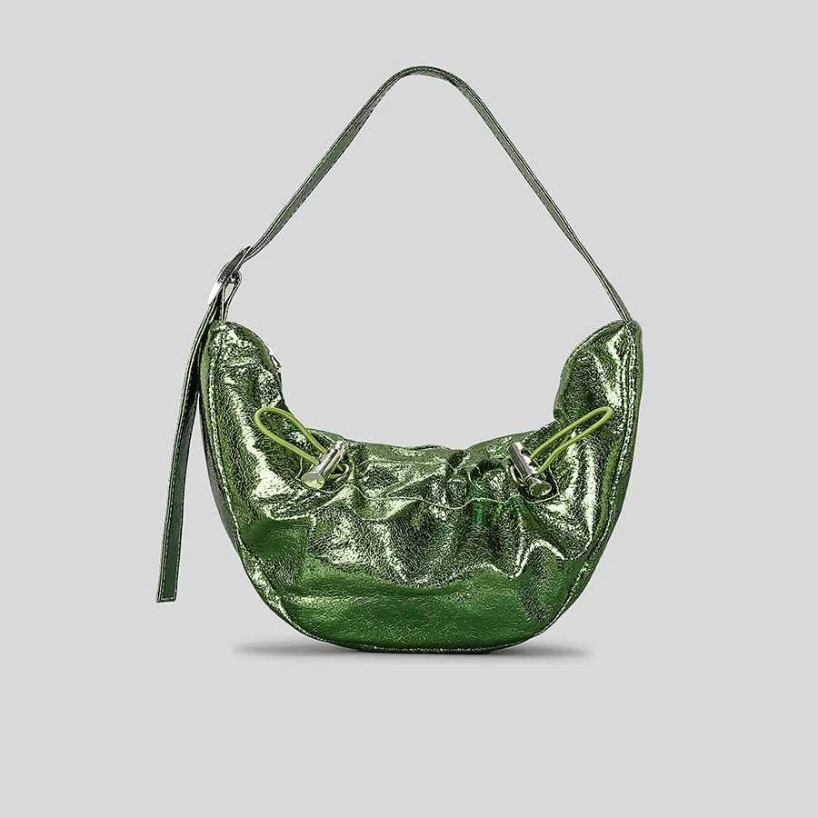 Fashion Metallic Half Moon Women Shoulder Bags Designer Drawstring Lady Handbags Vintage Hobos Small Female Purses Bag
Fashion Metallic Half Moon Women Shoulder Bags Designer Drawstring Lady Handbags Vintage Hobos Small Female Purses Bag