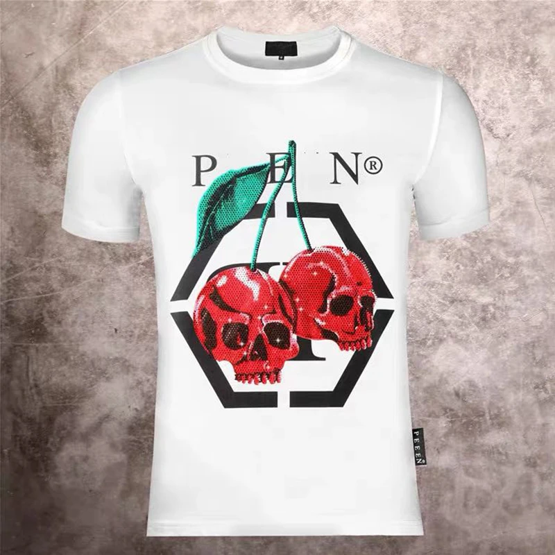 New Men Short-Sleeved T-shirt Round Neck Top 100% Cotton T-shirt Men Fashion Sportswear Plein Skull Street Hip-Hop Punk Style
New Men Short-Sleeved T-shirt Round Neck Top 100% Cotton T-shirt Men Fashion Sportswear Plein Skull Street Hip-Hop Punk Style