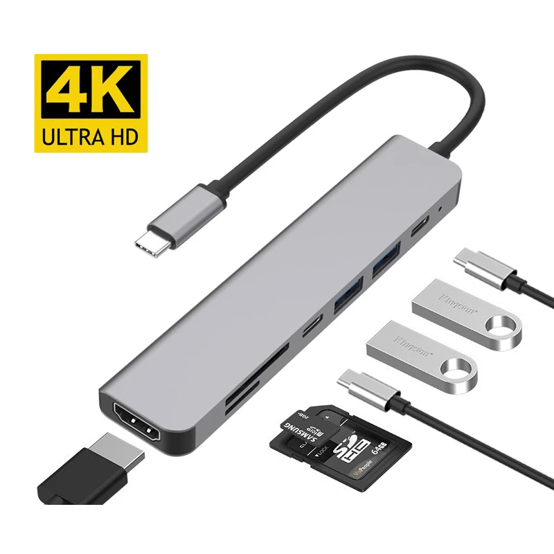 7 In 1 USB C Hub Type C Adapter Docking Station TF/SD Card Reader 4K HDMI HUB PD Fast Charge For Macbook Pro Air Phone Pad
7 In 1 USB C Hub Type C Adapter Docking Station TF/SD Card Reader 4K HDMI HUB PD Fast Charge For Macbook Pro Air Phone Pad