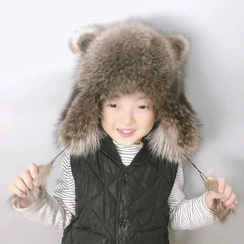 Children's Hats For Autumn-Winter Real Fluffy Raccoon Fur Boys And Girls Caps Outdoor Warm Ear Protection Personality Beanies
Children's Hats For Autumn-Winter Real Fluffy Raccoon Fur Boys And Girls Caps Outdoor Warm Ear Protection Personality Beanies