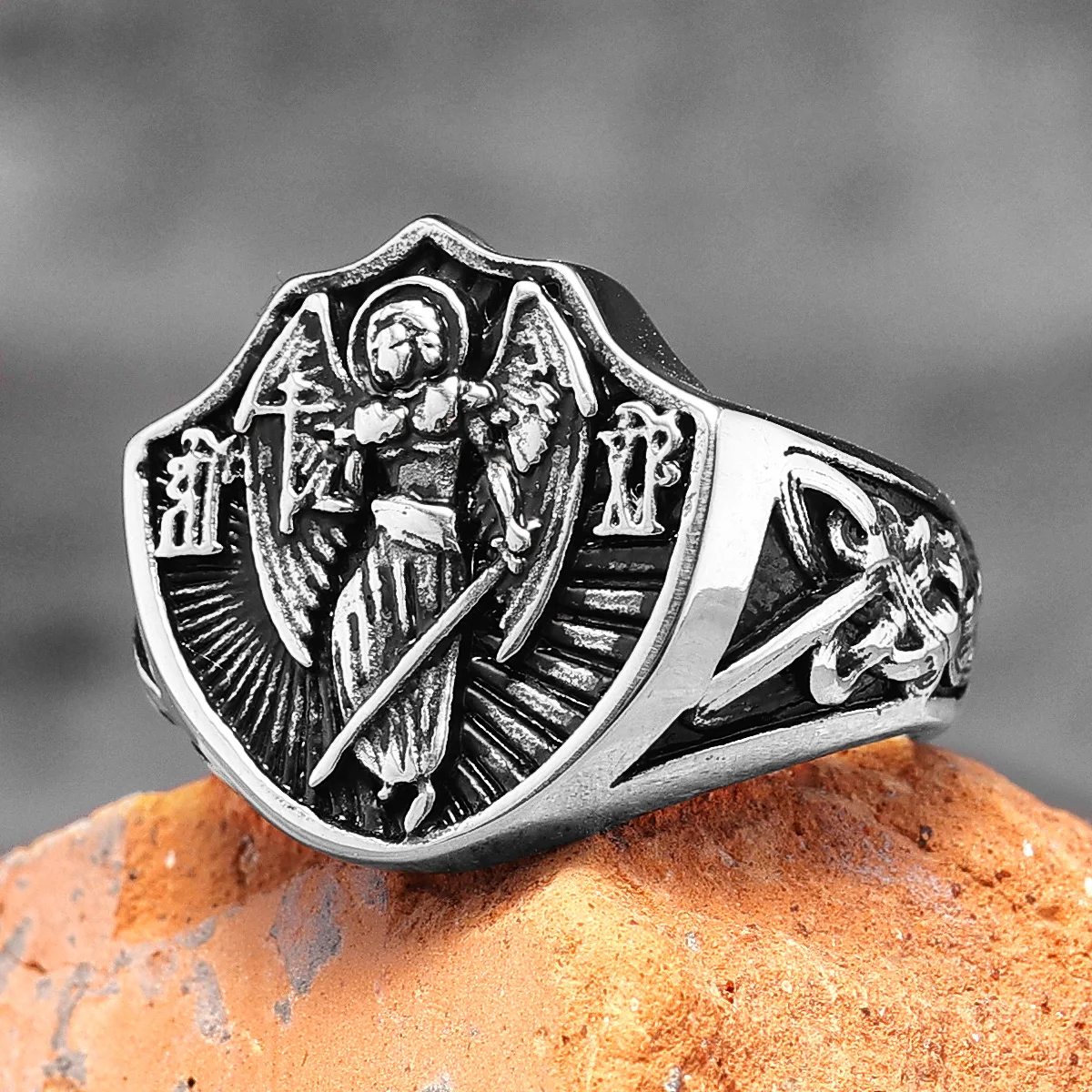 Archangel St.Michael Religion Amulet Stainless Steel Mens Rings Punk for Male Boyfriend Biker Jewelry Creativity Gift Wholesale
Archangel St.Michael Religion Amulet Stainless Steel Mens Rings Punk for Male Boyfriend Biker Jewelry Creativity Gift Wholesale
