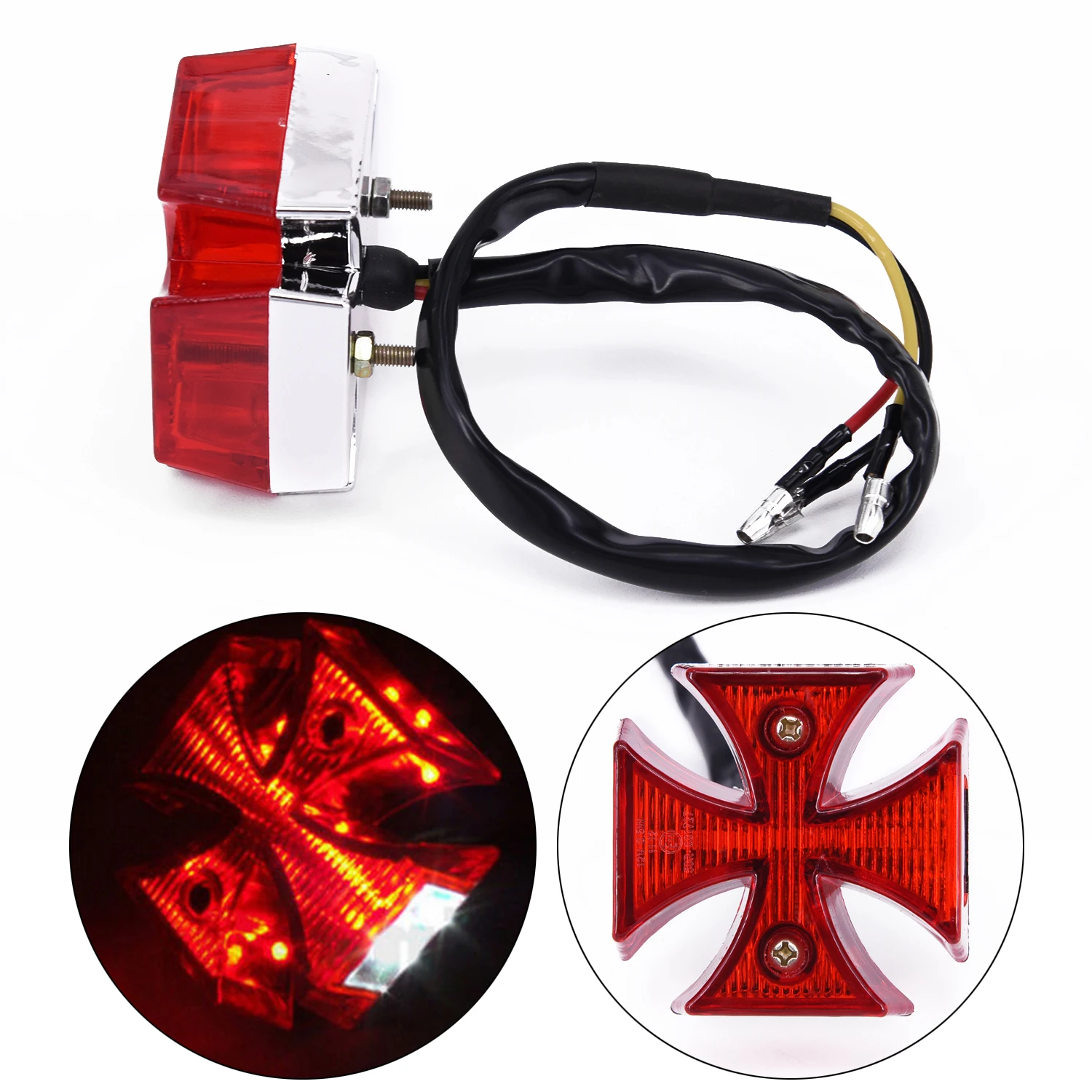 Brake Motorcycle Tail Light DC 12V Dirt Maltese Cross Rear License Plate Distinctive Universal Chrome
Brake Motorcycle Tail Light DC 12V Dirt Maltese Cross Rear License Plate Distinctive Universal Chrome