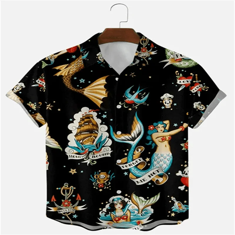 Mermaid Retro Art 3d Digital Print Pattern Men's Short-sleeved Shirt Men's Casual Street Short-sleeved Shirt Loose Men's Shirt
Mermaid Retro Art 3d Digital Print Pattern Men's Short-sleeved Shirt Men's Casual Street Short-sleeved Shirt Loose Men's Shirt