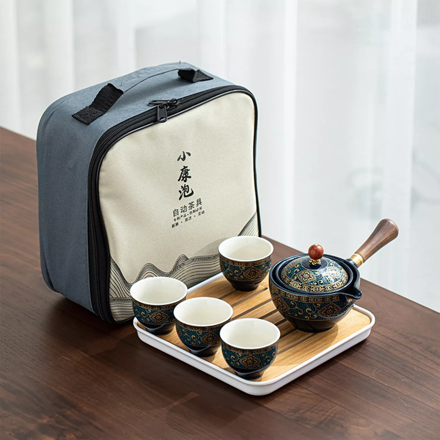 Porcelain Chinese Gongfu Tea Set Portable Teapot Set with 360 Rotation Tea Maker and Infuser Portable All in One Gift Bag
Porcelain Chinese Gongfu Tea Set Portable Teapot Set with 360 Rotation Tea Maker and Infuser Portable All in One Gift Bag