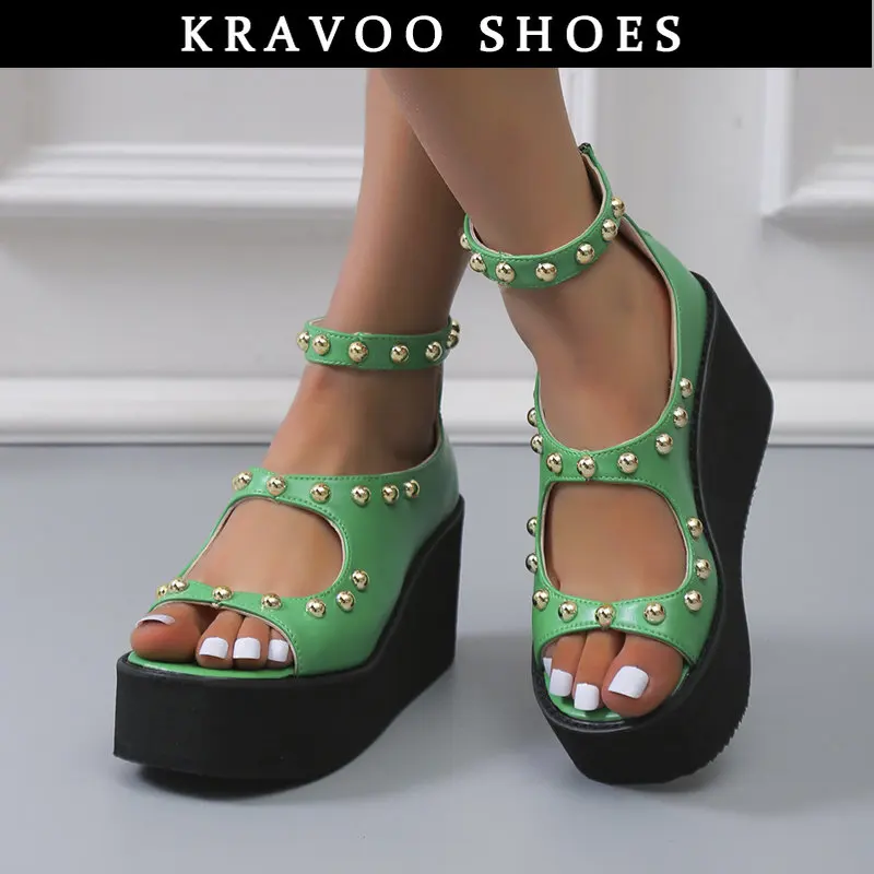 KRAVOO Black Wedge Women's Sandals Summer Fashion Elegant Platform Leisure Women Shoes High Heel Green Heels Designer Sandals
KRAVOO Black Wedge Women's Sandals Summer Fashion Elegant Platform Leisure Women Shoes High Heel Green Heels Designer Sandals