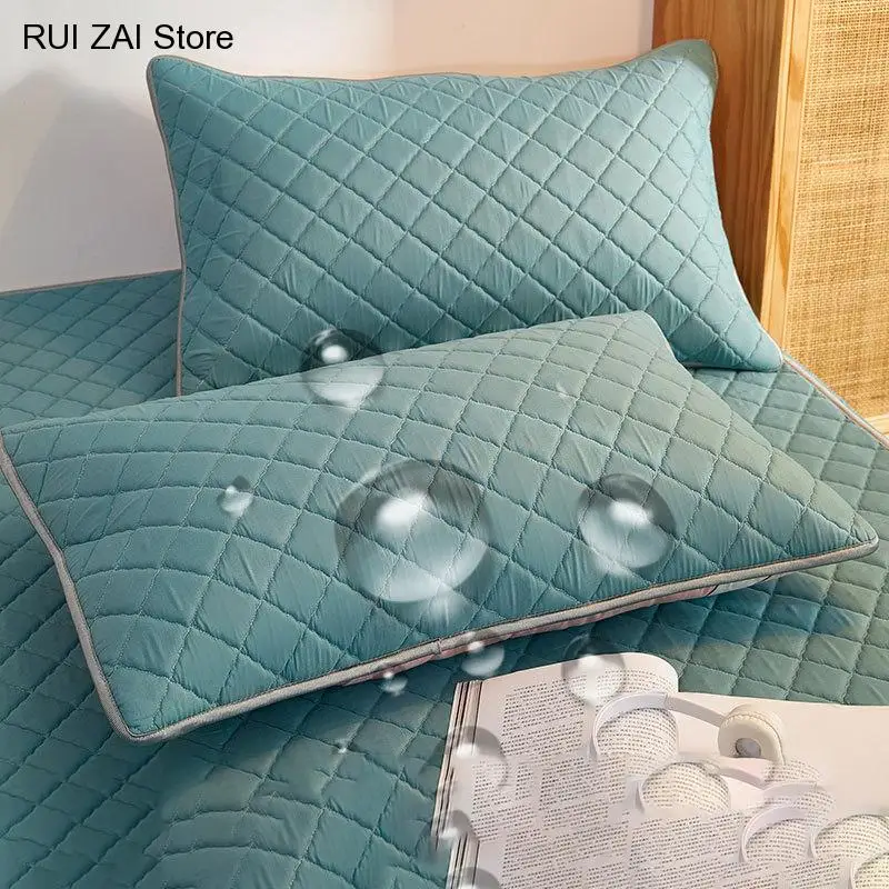 

Waterproof Anti-Mite Anti-Bacterial Quilted Cotton Pillow Case Bedroom Home Decoration Northern Europe Double-Deck Pillowcase
