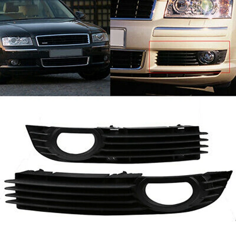 

1Pair 4E0807681AD 4E0807682AD Front Bumper Fog Lamp Cover Fog Lamp Grille Automobile Replacement Parts For A8 D3