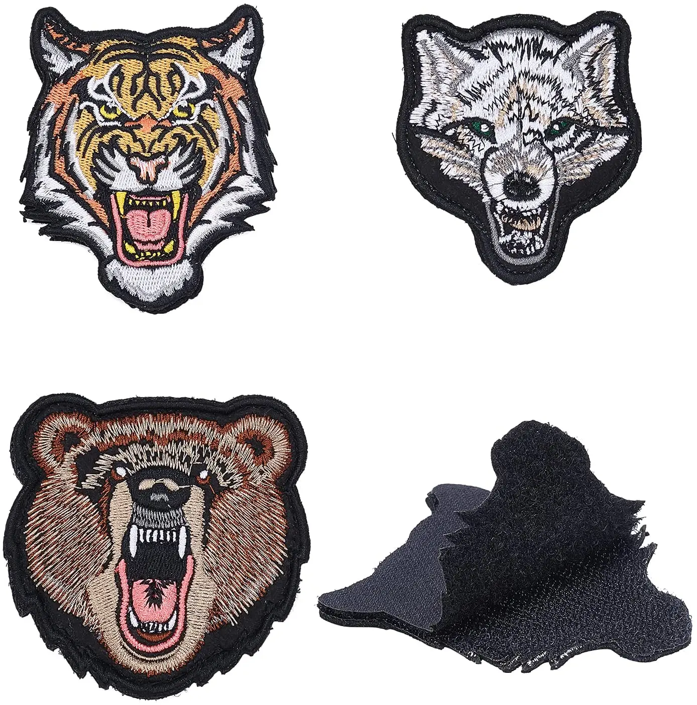 3 PCS Embroidered Patch Bear Tiger Wolf Patch Embroidered Armbands Badges Patch Hook Loop Costume Accessories Appliques Patches
3 PCS Embroidered Patch Bear Tiger Wolf Patch Embroidered Armbands Badges Patch Hook Loop Costume Accessories Appliques Patches