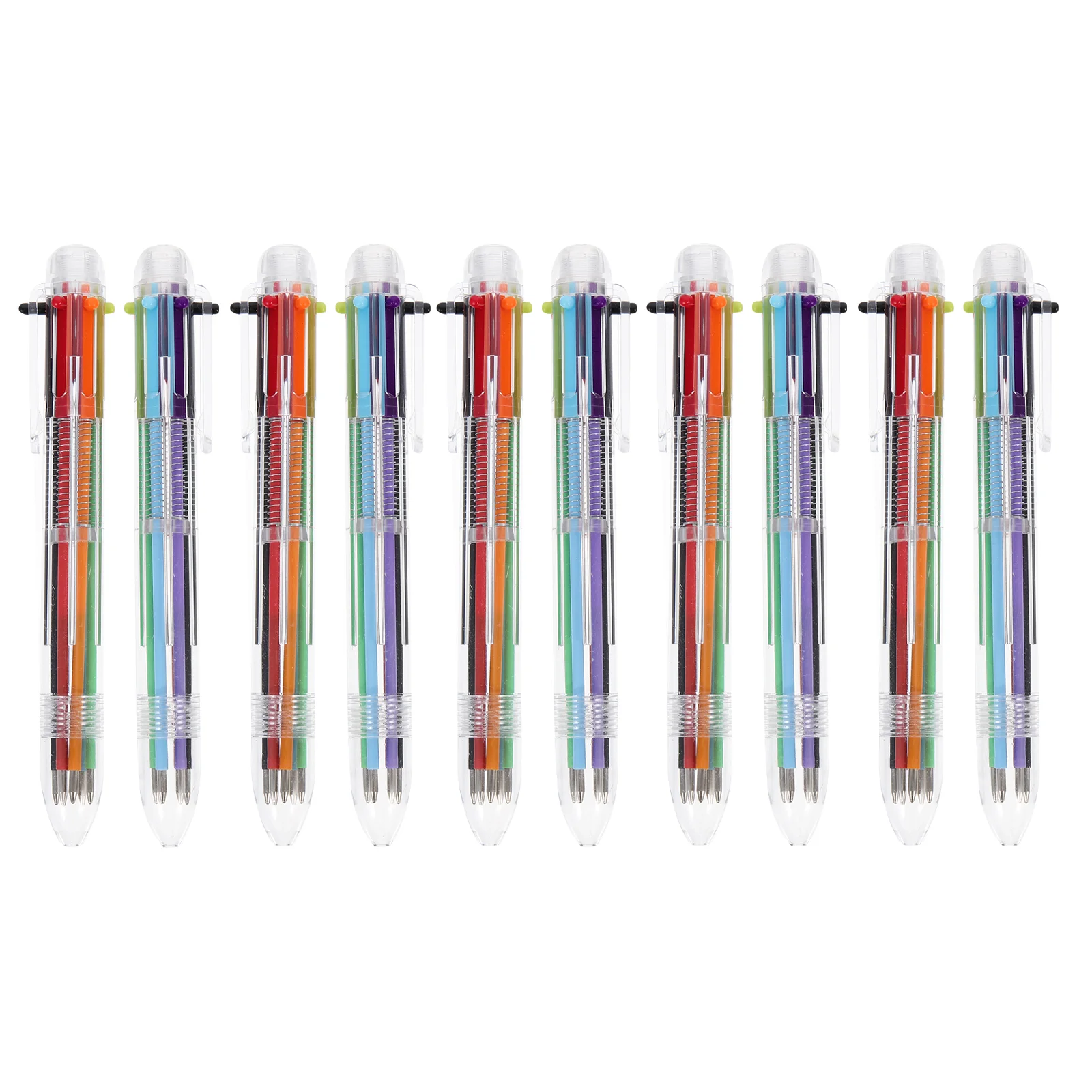 10Pcs Multi Color Pen Transparent Design Pen Practical Ballpoint Pen Portable Writing Pen for Home Office School Students
10Pcs Multi Color Pen Transparent Design Pen Practical Ballpoint Pen Portable Writing Pen for Home Office School Students