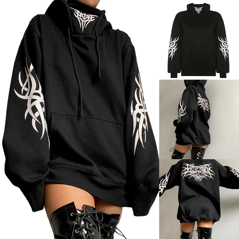 Sweatshirts Ladies Warm Gothic Streetwear Punk Women Hoodie Horror Fashionable Casual Simple Letter Printing Black 
Sweatshirts Ladies Warm Gothic Streetwear Punk Women Hoodie Horror Fashionable Casual Simple Letter Printing Black