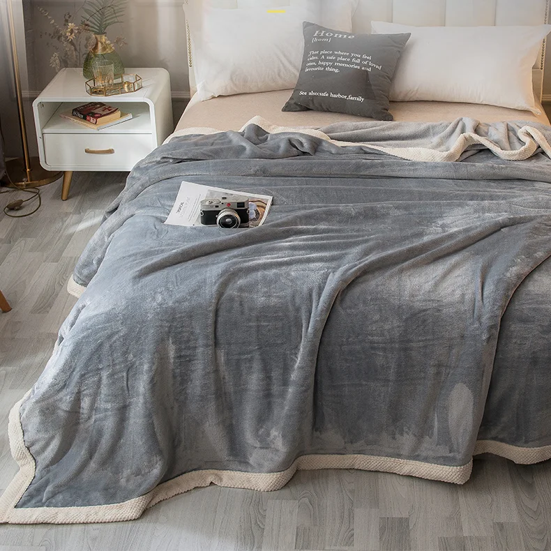 Fleece Flannel Blanket Spring Autumn Sofa Thick Thick Warm Winter Fluffy Double Blanket Beds Coperta Household Products DG50TZ
Fleece Flannel Blanket Spring Autumn Sofa Thick Thick Warm Winter Fluffy Double Blanket Beds Coperta Household Products DG50TZ