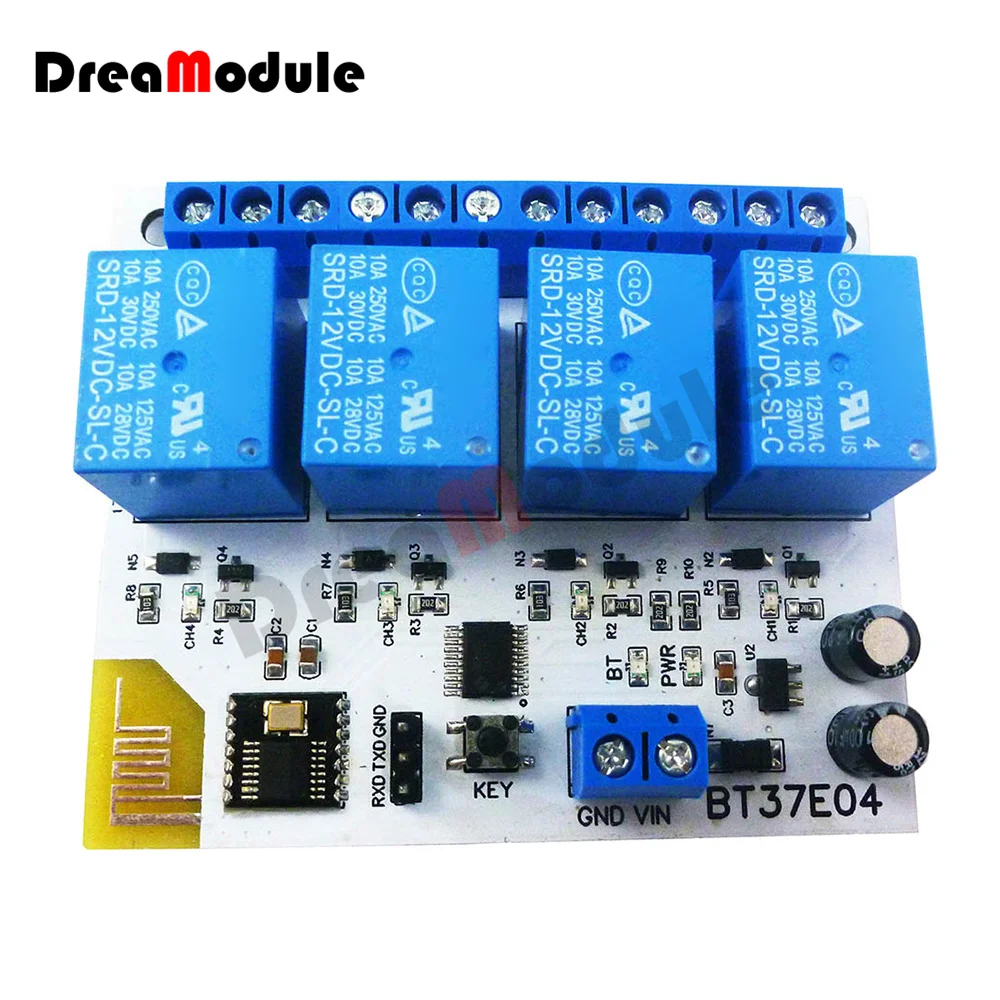 4-Way Bluetooth BLE Relay Module DC 5V 12V for Android Bluetooth BLE Relay IOT Module Command Customization Switch Relay Module
4-Way Bluetooth BLE Relay Module DC 5V 12V for Android Bluetooth BLE Relay IOT Module Command Customization Switch Relay Module