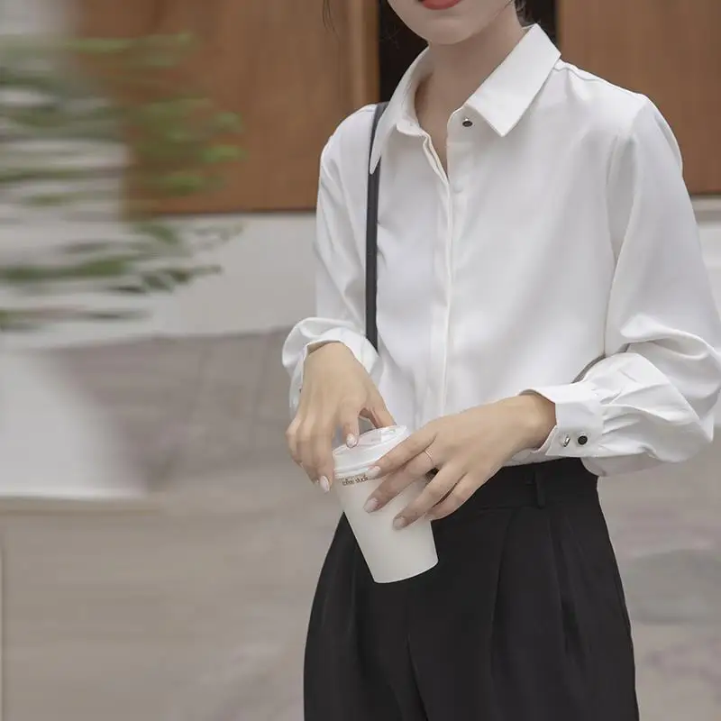 Fashion Silk Shirts Women's Long Sleeve Tops Blouses for Women Satin Clothing Shirt Thin Office Ladies Solid Silk Shirt E156
Fashion Silk Shirts Women's Long Sleeve Tops Blouses for Women Satin Clothing Shirt Thin Office Ladies Solid Silk Shirt E156