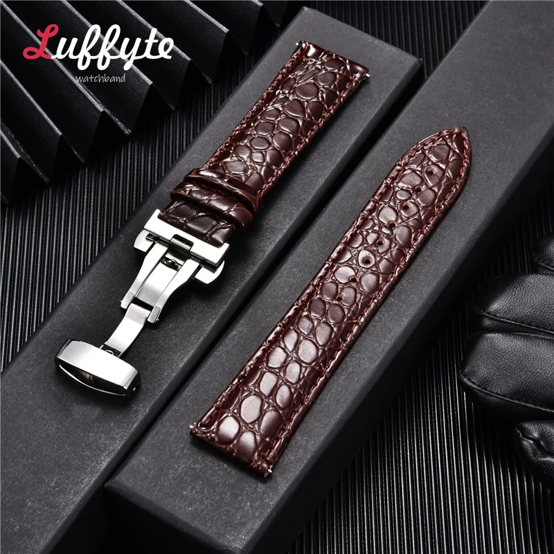 Business Crocodile Pattern Leather Watch Strap 18mm 20mm 22mm 24mm Universal Strap Butterfly Buckle Band Leather Bracelet + Tool
Business Crocodile Pattern Leather Watch Strap 18mm 20mm 22mm 24mm Universal Strap Butterfly Buckle Band Leather Bracelet + Tool