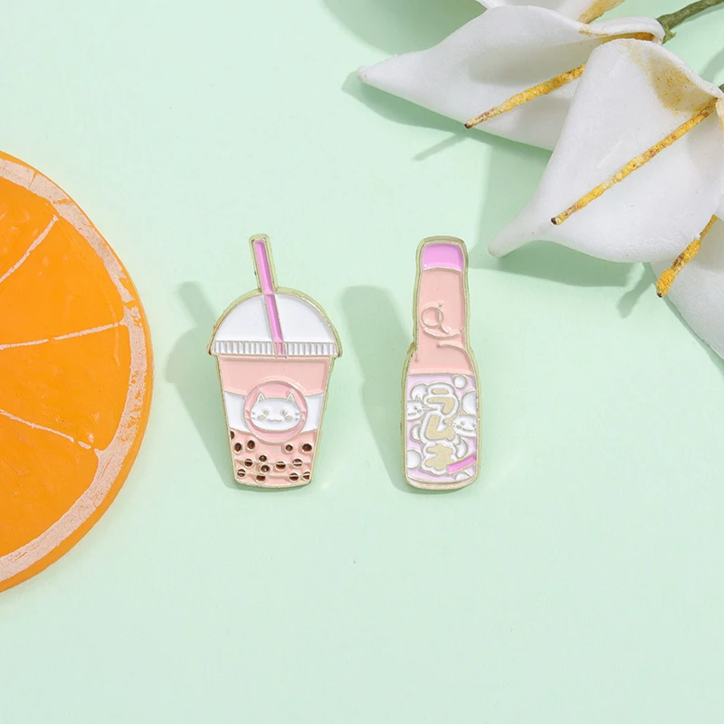 Pink Milk Tea Cup Enamel Pins Cartoon Cat Bottle Brooches Lapel Pin Hat Clothes Backpack Jewelry Metal Badge for Friends Gifts
Pink Milk Tea Cup Enamel Pins Cartoon Cat Bottle Brooches Lapel Pin Hat Clothes Backpack Jewelry Metal Badge for Friends Gifts