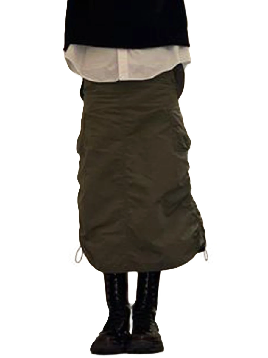 Women High Waist Elastic Midi Skirt Ankle-length Wrap Hip Y2K Skirt Ruched Cargo Skirt for Teens Streetwear
Women High Waist Elastic Midi Skirt Ankle-length Wrap Hip Y2K Skirt Ruched Cargo Skirt for Teens Streetwear