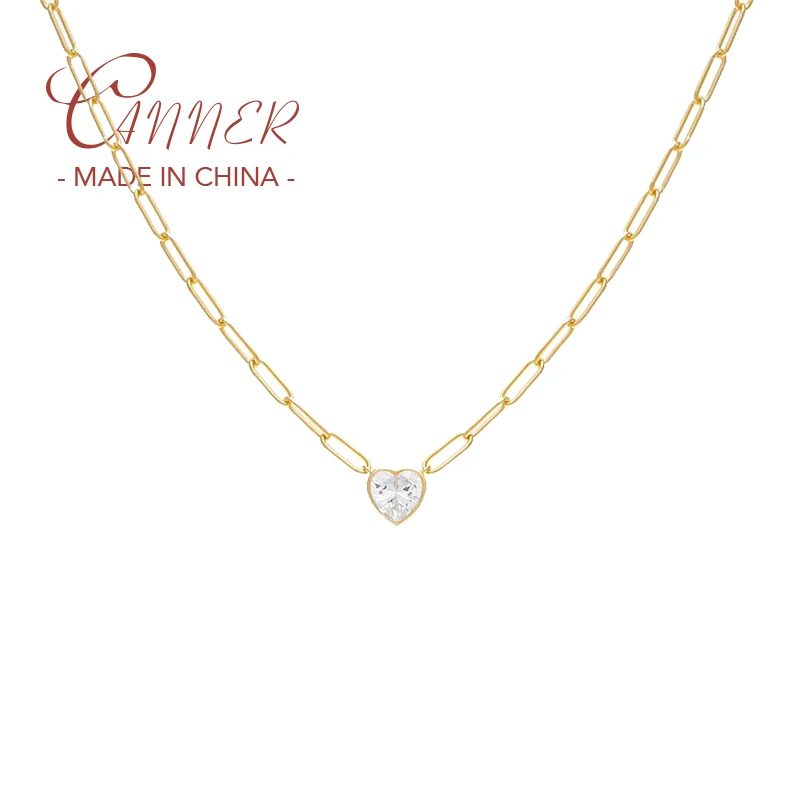 CANNER 925 Sterling Silver Paperclip Chain Necklaces Luxury Colorful Zircon Heart Shape Pendant Necklace For Women Fine Jewerly
CANNER 925 Sterling Silver Paperclip Chain Necklaces Luxury Colorful Zircon Heart Shape Pendant Necklace For Women Fine Jewerly