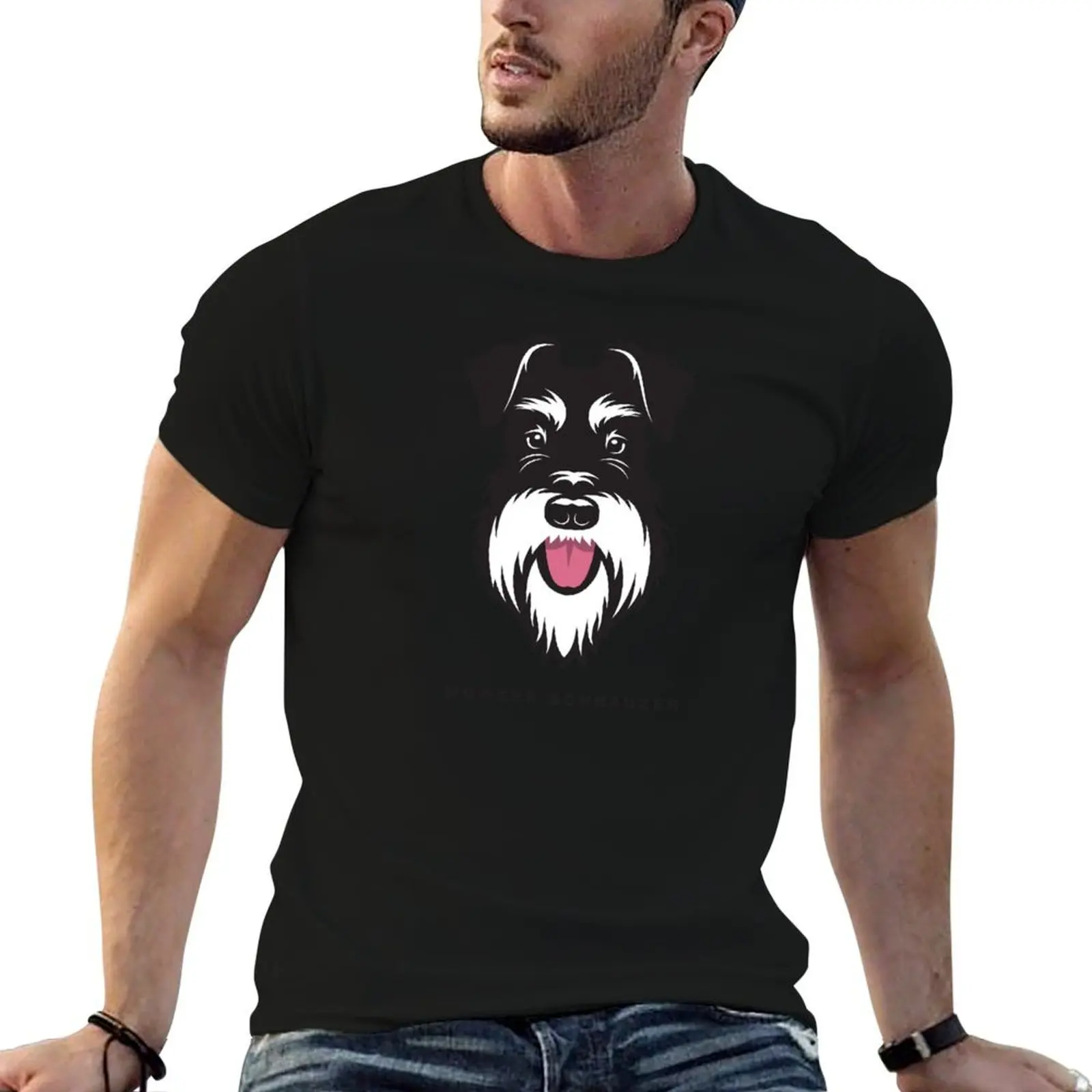 Футболка Wowzer Schnauzer с серебряным и черным лицом аниме-фигурки футболка большого