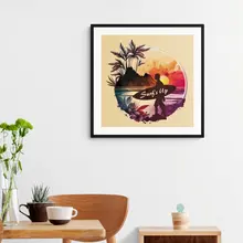 Retro Surfer Sunset Beach Poster Poster Art Mural Print Picture Funny Vintage Decor Decoration Wall Modern Home No Frame