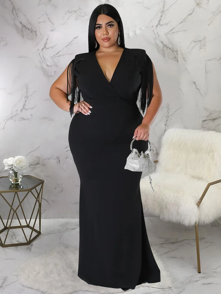 4XL 3XL Plus Size Maxi Dresses For Women's Clothing Tassel Robes Summer New Fashion Solid Elegant Sexy Oversize Party Long Dress
4XL 3XL Plus Size Maxi Dresses For Women's Clothing Tassel Robes Summer New Fashion Solid Elegant Sexy Oversize Party Long Dress