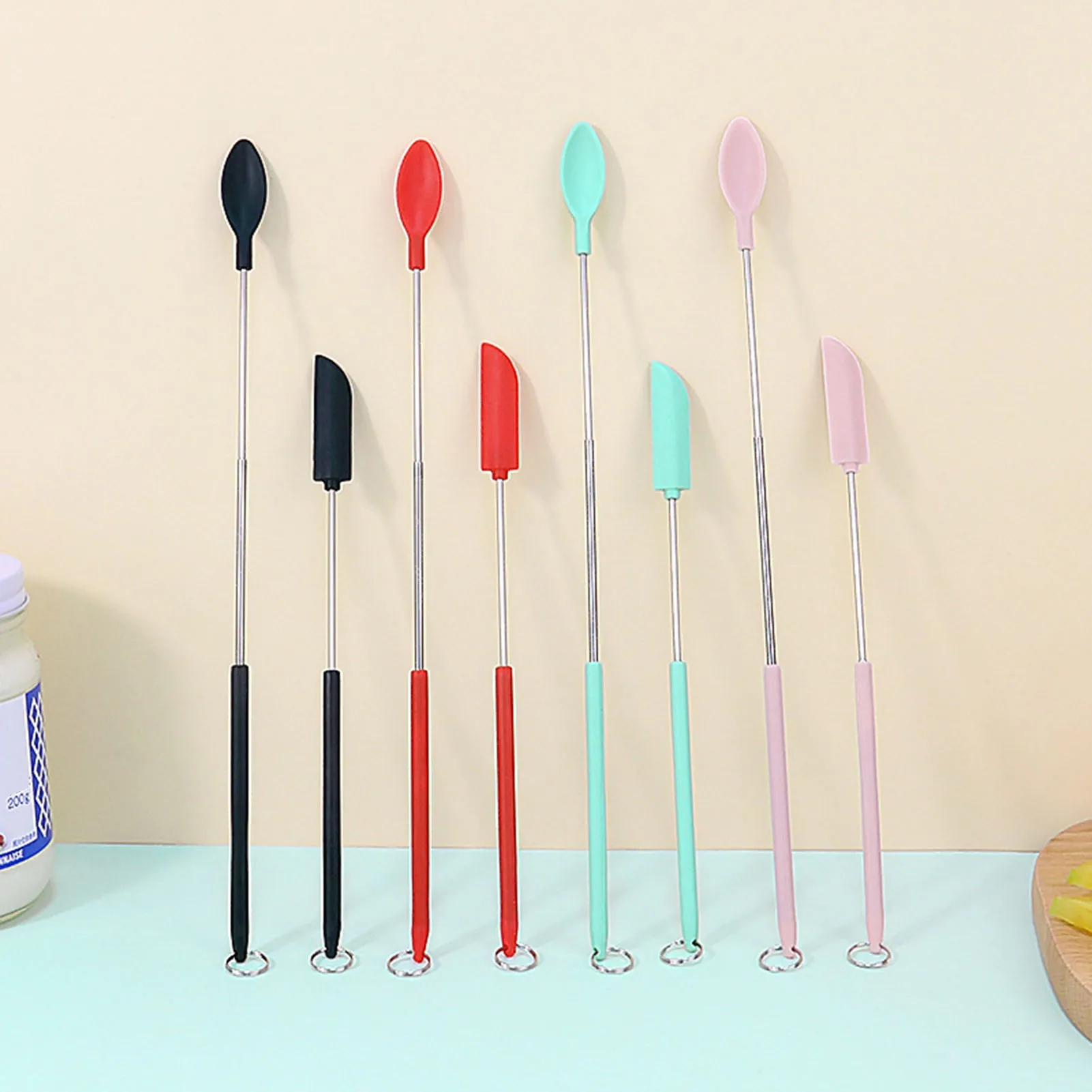 2pcs Mini Silicone Spatula Jar Bottle Scraper Food Grade Heat Resistant BPA Free Silica Long Handle Jam Spatulas Kitchen Gadgets
2pcs Mini Silicone Spatula Jar Bottle Scraper Food Grade Heat Resistant BPA Free Silica Long Handle Jam Spatulas Kitchen Gadgets