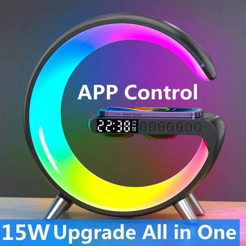 LED Wireless Charger App Control RGB Night Light Atmosphere Lamps Digital Alarm Clock Speaker Children Sleep Bedroom Decoration
LED Wireless Charger App Control RGB Night Light Atmosphere Lamps Digital Alarm Clock Speaker Children Sleep Bedroom Decoration