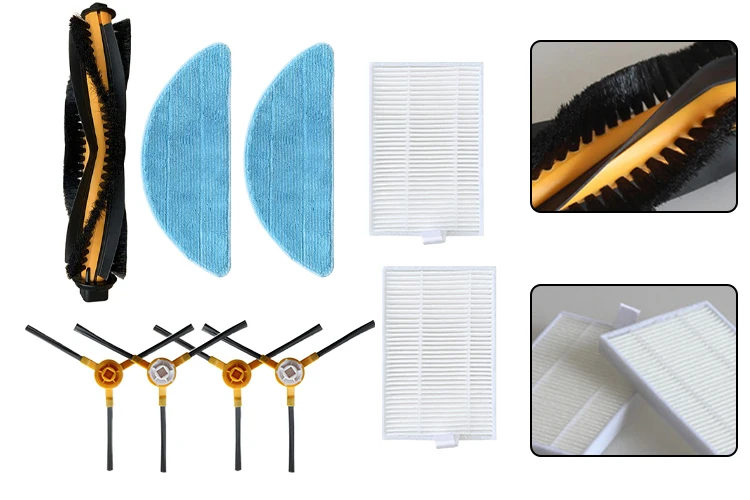 

Main Brush Side Brush Filter Mop Cloth For ABIR X5 Vacuum Cleaner Parts Roller Cleaning Accessories Reduce Dust Pollen