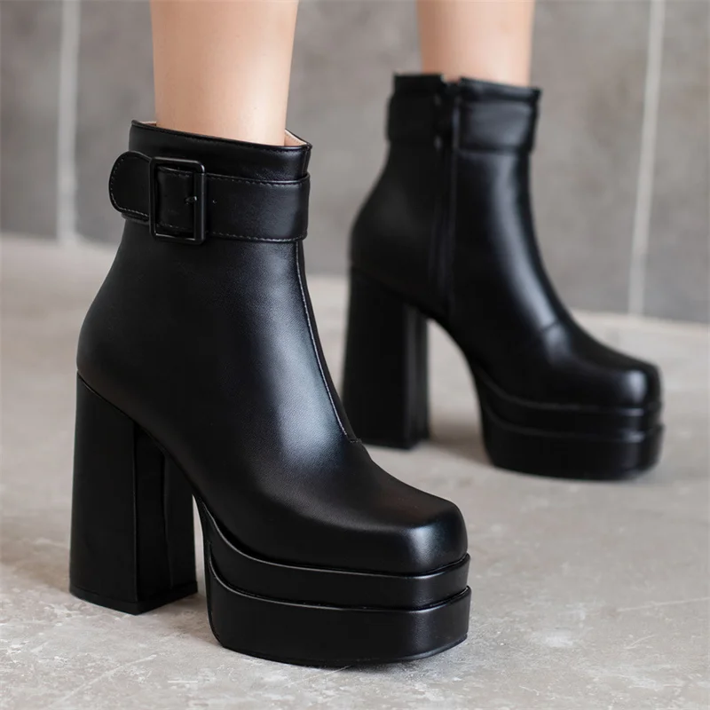 Women Ankle Boots 2022 Winter Designer Luxury Belt Buckle Zip Square Head 40-46 Women Shoes Elegant Punk Party Lady Low Boots
Women Ankle Boots 2022 Winter Designer Luxury Belt Buckle Zip Square Head 40-46 Women Shoes Elegant Punk Party Lady Low Boots