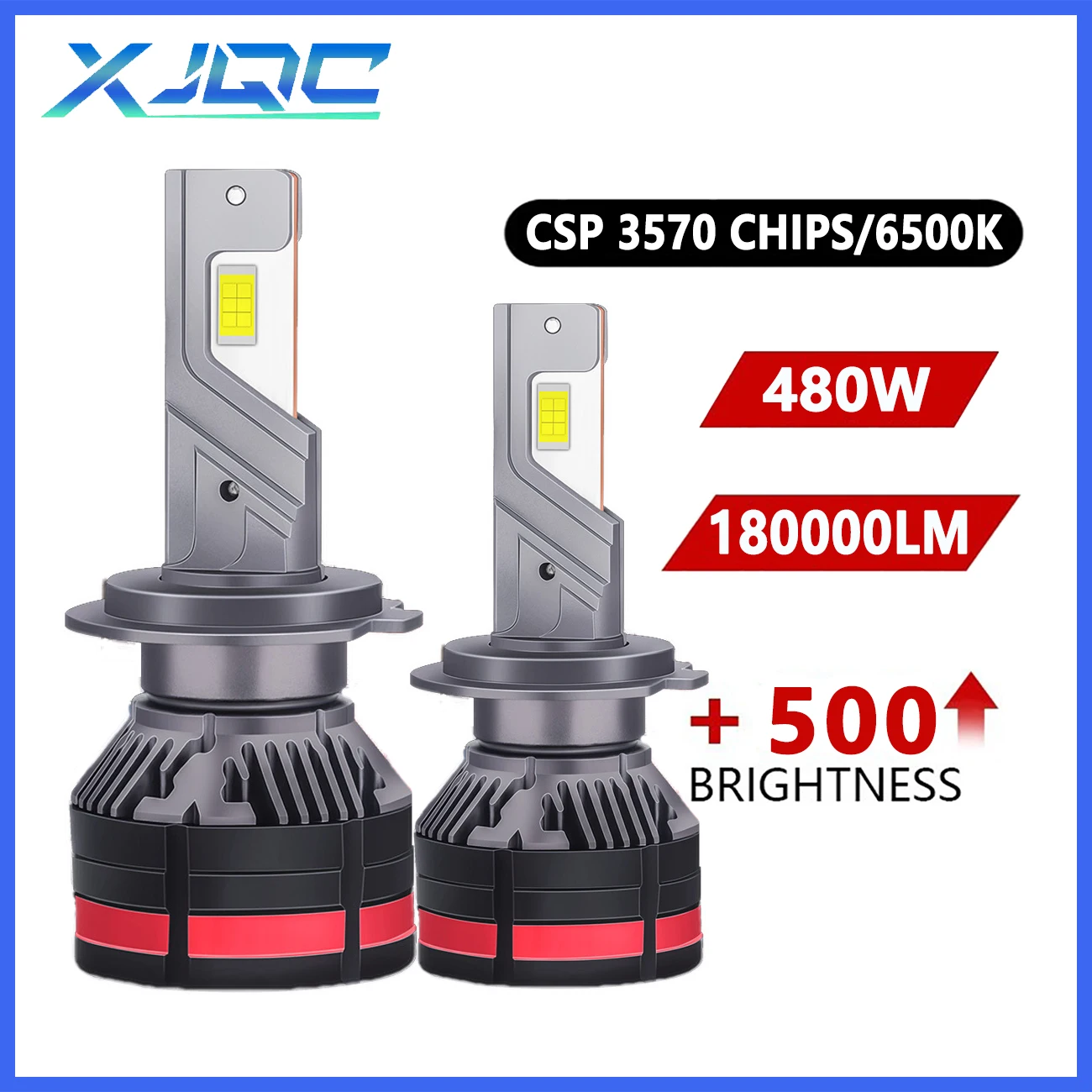 

XJQC M7 H4 H7 автомобильные фонари головного света 180000LM 6500K 480W H1 H3 H11 9005 9006 9012 CSP 3570 чипы 12 В H8 H9 мощная автомобильная лампа