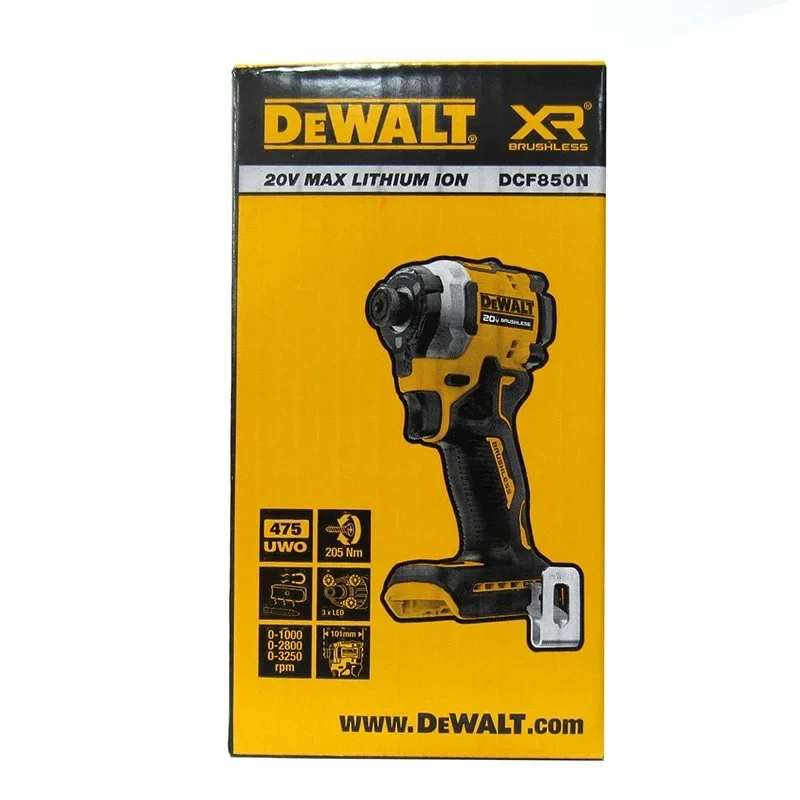 

DEWALT DCF850 1/4in бесщеточный беспроводной 3-скоростной ударный драйвер 20 в литиевые электроинструменты 3250 об/мин 3800IPM 205NM Чистый инструмент