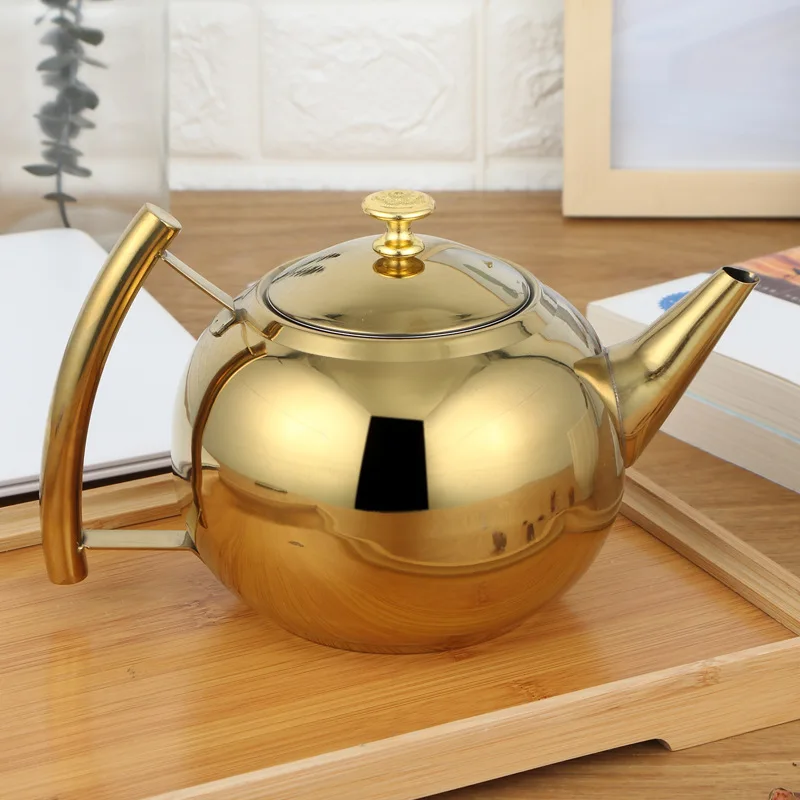 Silver Gold 1.5L/2L Teapots Stainless Steel Water Kettle Hotel Tea Pot with Filter Hotel Coffee Pot Restaurant Tea Kettle MJ710
Silver Gold 1.5L/2L Teapots Stainless Steel Water Kettle Hotel Tea Pot with Filter Hotel Coffee Pot Restaurant Tea Kettle MJ710