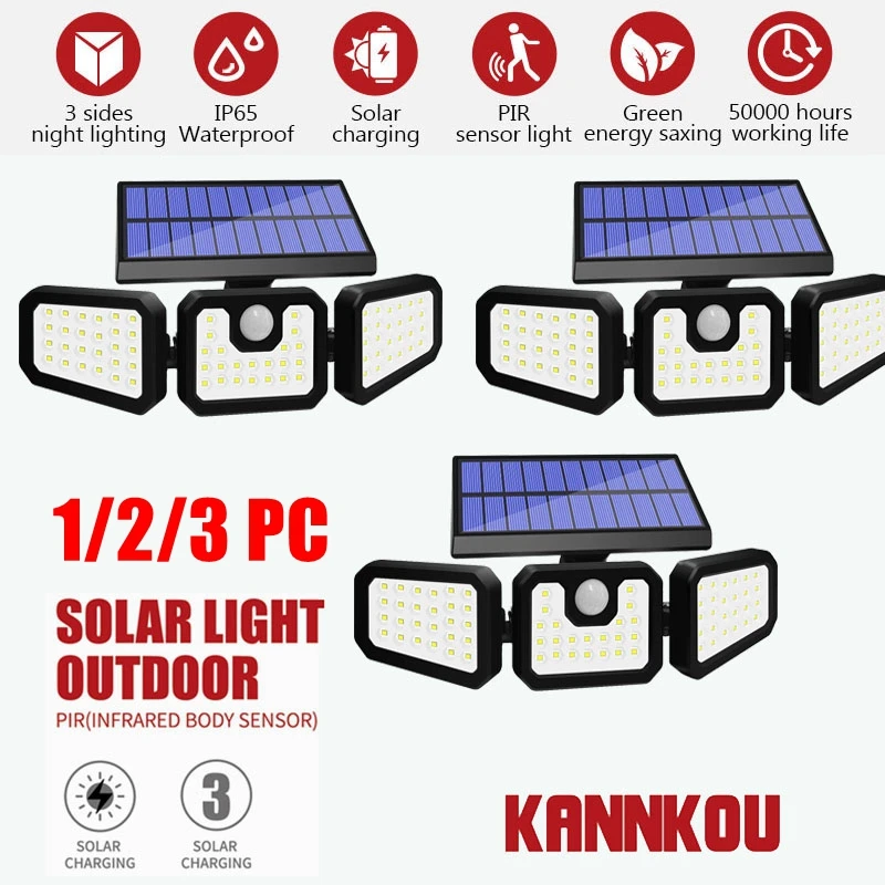 Outdoor Solar Light Kannkou 74LED IP65 Waterproof PIR Rotatable Solar Wall Light
Outdoor Solar Light Kannkou 74LED IP65 Waterproof PIR Rotatable Solar Wall Light