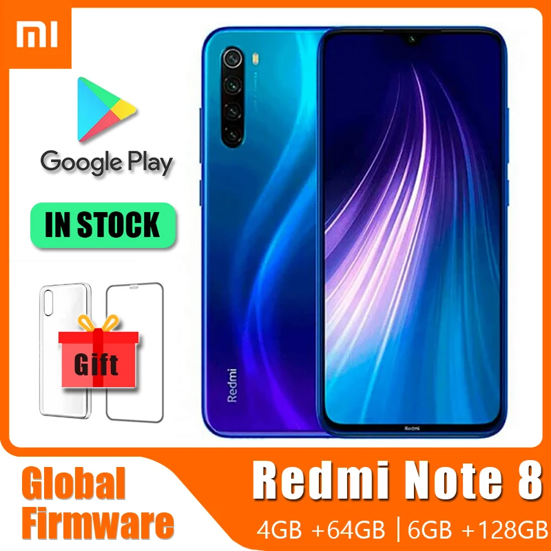 

Xiaomi Cellphone Redmi Note 8 / Note8 (2021) Smartphone,with Phone Case - Original Android Phone 4000mAh Baterry Quad Cmaera