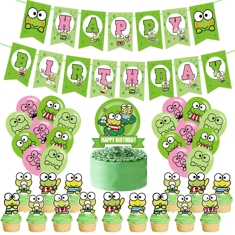 Kawaii Sanrios Keroppi Theme Children Birthday Party Decorations Cartoon Frog Balloon Cute Banner Pull Flag Birthday Set for Kid
Kawaii Sanrios Keroppi Theme Children Birthday Party Decorations Cartoon Frog Balloon Cute Banner Pull Flag Birthday Set for Kid