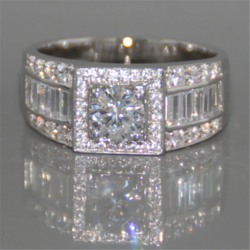 

2022 мужское кольцо с бриллиантом 6 мм, 100% реальное фото, серебряные ювелирные изделия, мужские обручальные кольца, украшения для вечерние Ринок