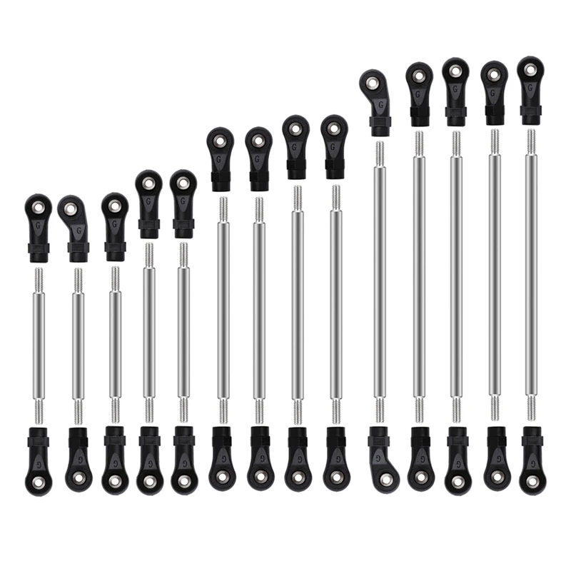 14Pcs Stainless Steel Links Linkage Pull Rod Unassembled Kit For Traxxas TRX6 G63 1/10 RC Crawler Car Upgrade Parts
14Pcs Stainless Steel Links Linkage Pull Rod Unassembled Kit For Traxxas TRX6 G63 1/10 RC Crawler Car Upgrade Parts