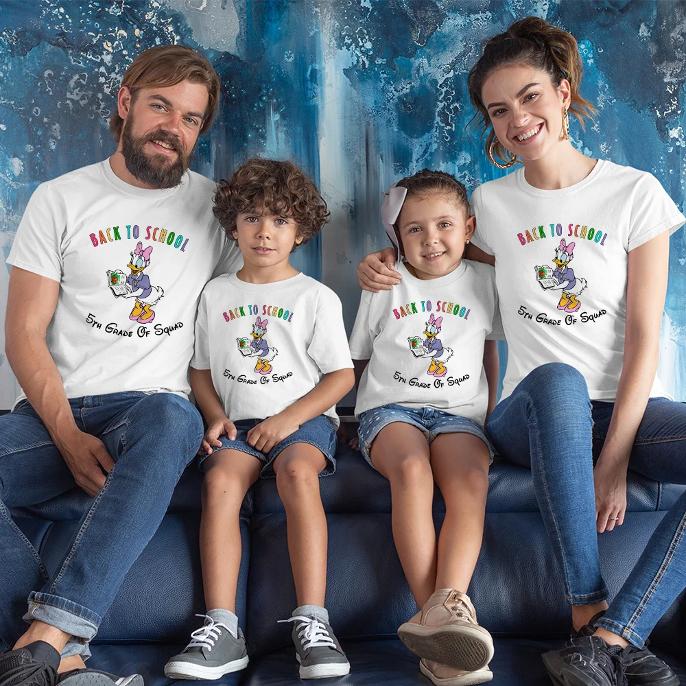 Disney White Casual Family Matching T-Shirt Daisy Back To School Series Graphic Mother Kids Outfits T Shirt Four Seasons Clothes
Disney White Casual Family Matching T-Shirt Daisy Back To School Series Graphic Mother Kids Outfits T Shirt Four Seasons Clothes