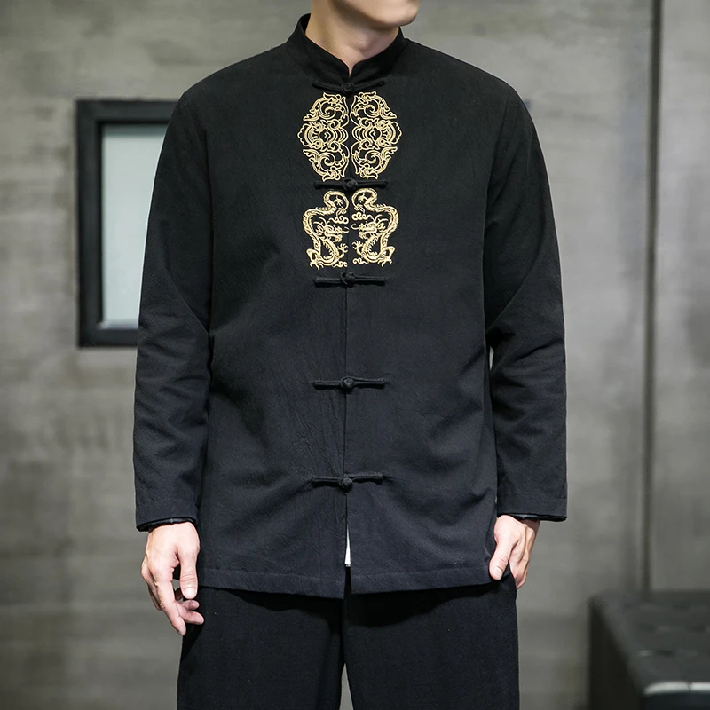 Men's Cotton Linen Golden Dragon Embroidery Hanfu Tang Suit Jacket Jacket Large Size Kung Fu Oriental Chinese Dragon Shirt
Men's Cotton Linen Golden Dragon Embroidery Hanfu Tang Suit Jacket Jacket Large Size Kung Fu Oriental Chinese Dragon Shirt