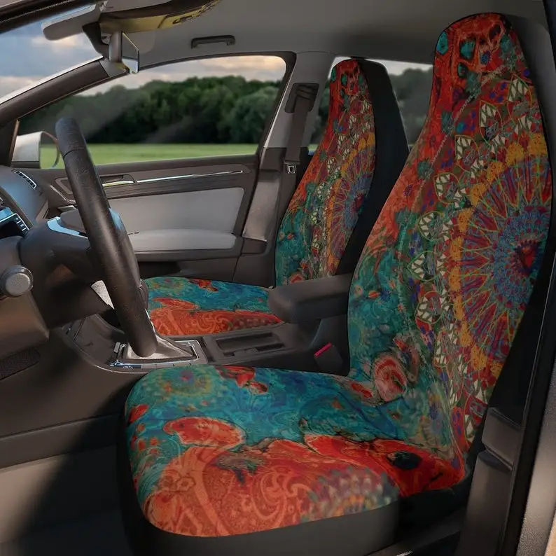 Celestial Mandala Car Seat Covers for Vehicle, Set of Two, Rust Orange and Teal Boho Car Accessories for Women, College Girl Car
Celestial Mandala Car Seat Covers for Vehicle, Set of Two, Rust Orange and Teal Boho Car Accessories for Women, College Girl Car