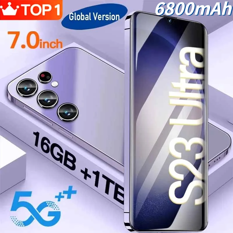 s23 ultra 7.0 Inch 16+1TB smart phone Global Version 4g 5G Mobile Phones 48MP+72MP Fingerprint ID Dual SIM Cell Phone Unlock
s23 ultra 7.0 Inch 16+1TB smart phone Global Version 4g 5G Mobile Phones 48MP+72MP Fingerprint ID Dual SIM Cell Phone Unlock