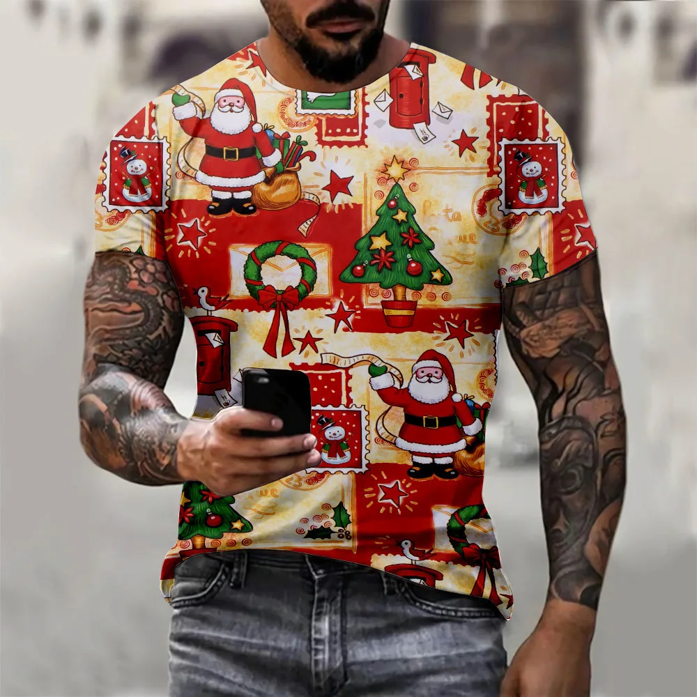 Men's Summer Short sleeve Christmas Print T-shirt Male Sports Running tshirt Fitness Gym t shirt Tee Tops Streetwear Clothes
Men's Summer Short sleeve Christmas Print T-shirt Male Sports Running tshirt Fitness Gym t shirt Tee Tops Streetwear Clothes