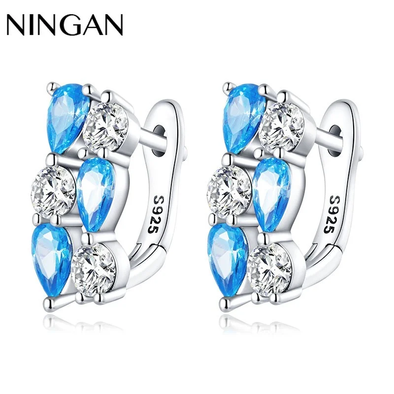 Женские серьги NINGAN из серебра 925 пробы, синие серьги-капли со сверкающими Фианитами, Женский Подарок на годовщину
Женские серьги NINGAN из серебра 925 пробы, синие серьги-капли со сверкающими Фианитами, Женский Подарок на годовщину